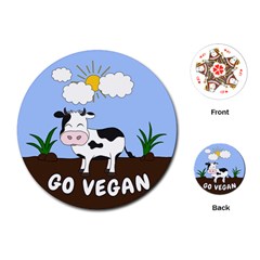 Friends Not Food - Cute Cow Playing Cards (round)  by Valentinaart