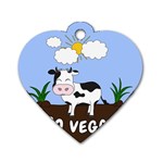 Friends Not Food - Cute Cow Dog Tag Heart (One Side) Front