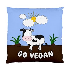 Friends Not Food - Cute Cow Standard Cushion Case (two Sides) by Valentinaart