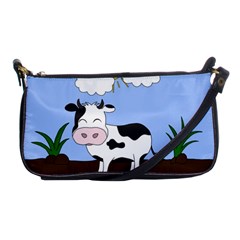 Friends Not Food - Cute Cow Shoulder Clutch Bags by Valentinaart