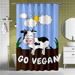 Friends Not Food - Cute Cow Shower Curtain 48  X 72  (small)  by Valentinaart