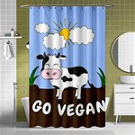 Friends Not Food - Cute Cow Shower Curtain 48  x 72  (Small)  Curtain(48  X 72 ) - 42.18 x64.8  Curtain(48  X 72 )