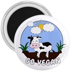 Friends Not Food - Cute Cow 3  Magnets Front