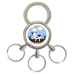 Friends Not Food - Cute Cow 3-ring Key Chains by Valentinaart