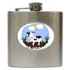 Friends Not Food - Cute Cow Hip Flask (6 Oz) by Valentinaart