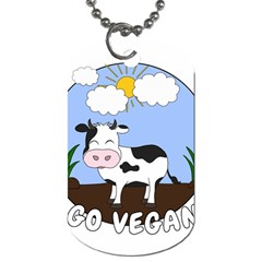 Friends Not Food - Cute Cow Dog Tag (two Sides) by Valentinaart