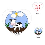 Friends Not Food - Cute Cow Playing Cards (Heart)  Front