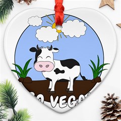 Friends Not Food - Cute Cow Heart Ornament (two Sides) by Valentinaart