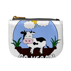 Friends Not Food - Cute Cow Mini Coin Purses by Valentinaart