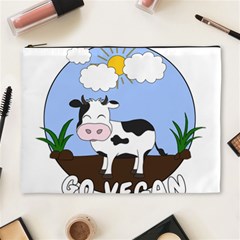 Friends Not Food - Cute Cow Cosmetic Bag (xl) by Valentinaart