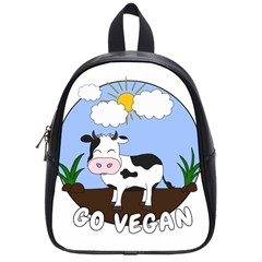 Friends Not Food - Cute Cow School Bag (small) by Valentinaart