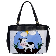 Friends Not Food - Cute Cow Office Handbags by Valentinaart