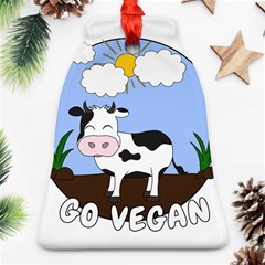 Friends Not Food - Cute Cow Bell Ornament (two Sides) by Valentinaart