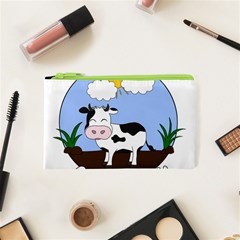 Friends Not Food - Cute Cow Cosmetic Bag (xs) by Valentinaart