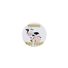 Friends Not Food - Cute Cow, Pig And Chicken 1  Mini Buttons by Valentinaart