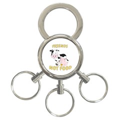 Friends Not Food - Cute Cow, Pig And Chicken 3-ring Key Chains by Valentinaart