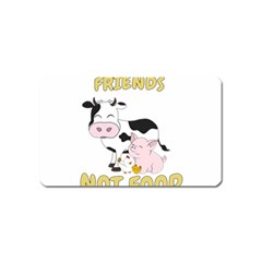 Friends Not Food - Cute Cow, Pig And Chicken Magnet (name Card) by Valentinaart