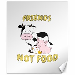 Friends Not Food - Cute Cow, Pig And Chicken Canvas 8  X 10  by Valentinaart