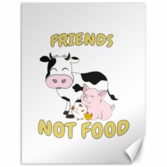 Friends Not Food - Cute Cow, Pig And Chicken Canvas 12  X 16   by Valentinaart