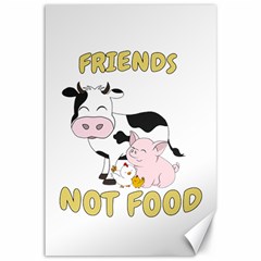 Friends Not Food - Cute Cow, Pig And Chicken Canvas 12  X 18   by Valentinaart