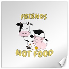 Friends Not Food - Cute Cow, Pig And Chicken Canvas 20  X 20   by Valentinaart