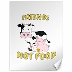 Friends Not Food - Cute Cow, Pig And Chicken Canvas 36  X 48   by Valentinaart