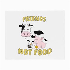 Friends Not Food - Cute Cow, Pig And Chicken Small Glasses Cloth (2-side) by Valentinaart