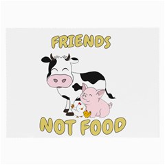 Friends Not Food - Cute Cow, Pig And Chicken Large Glasses Cloth by Valentinaart