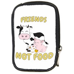 Friends Not Food - Cute Cow, Pig And Chicken Compact Camera Cases by Valentinaart