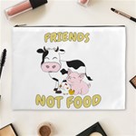 Friends Not Food - Cute Cow, Pig and Chicken Cosmetic Bag (XL) Front