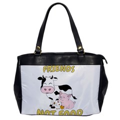 Friends Not Food - Cute Cow, Pig And Chicken Office Handbags by Valentinaart