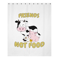 Friends Not Food - Cute Cow, Pig And Chicken Shower Curtain 60  X 72  (medium)  by Valentinaart