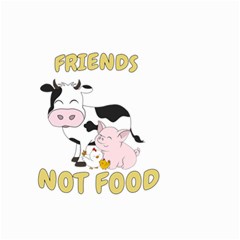 Friends Not Food - Cute Cow, Pig And Chicken Small Garden Flag (two Sides) by Valentinaart