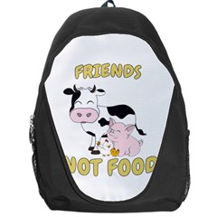 Friends Not Food - Cute Cow, Pig And Chicken Backpack Bag by Valentinaart