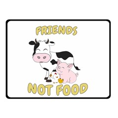 Friends Not Food - Cute Cow, Pig And Chicken Double Sided Fleece Blanket (small)  by Valentinaart