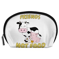 Friends Not Food - Cute Cow, Pig And Chicken Accessory Pouches (large)  by Valentinaart