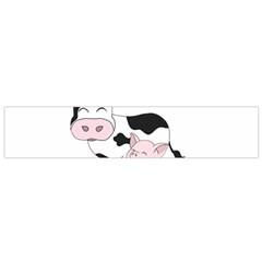 Friends Not Food - Cute Cow, Pig And Chicken Small Flano Scarf by Valentinaart