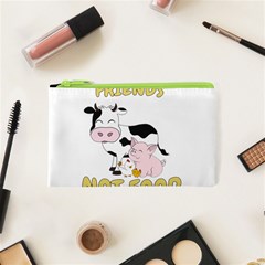 Friends Not Food - Cute Cow, Pig And Chicken Cosmetic Bag (xs) by Valentinaart