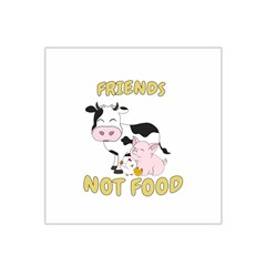 Friends Not Food - Cute Cow, Pig And Chicken Satin Bandana Scarf by Valentinaart