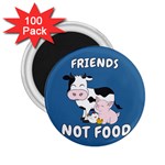 Friends Not Food - Cute Cow, Pig and Chicken 2.25  Magnets (100 pack)  Front