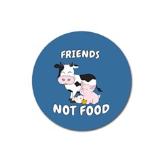 Friends Not Food - Cute Cow, Pig and Chicken Magnet 3  (Round)