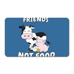 Friends Not Food - Cute Cow, Pig And Chicken Magnet (rectangular) by Valentinaart