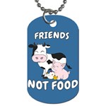 Friends Not Food - Cute Cow, Pig and Chicken Dog Tag (One Side) Front