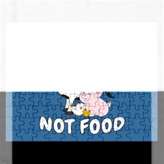 Friends Not Food - Cute Cow, Pig and Chicken Rectangular Jigsaw Puzzl