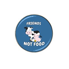 Friends Not Food - Cute Cow, Pig and Chicken Hat Clip Ball Marker (4 pack)