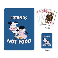 Friends Not Food - Cute Cow, Pig And Chicken Playing Card by Valentinaart