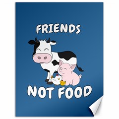 Friends Not Food - Cute Cow, Pig And Chicken Canvas 18  X 24   by Valentinaart