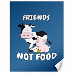 Friends Not Food - Cute Cow, Pig And Chicken Canvas 36  X 48   by Valentinaart