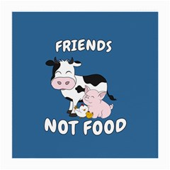 Friends Not Food - Cute Cow, Pig And Chicken Medium Glasses Cloth (2-side) by Valentinaart