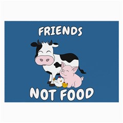 Friends Not Food - Cute Cow, Pig and Chicken Large Glasses Cloth (2-Side)